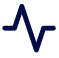 A dark blue, pixelated waveform on a black background.
