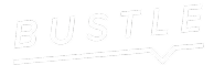 Bustle logo in white text on a black background.