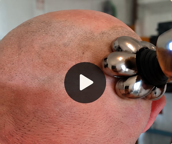 Shaver Pro in actie op een kaal hoofd