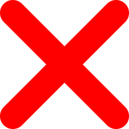 A large, bold, red 'X' on a black background.