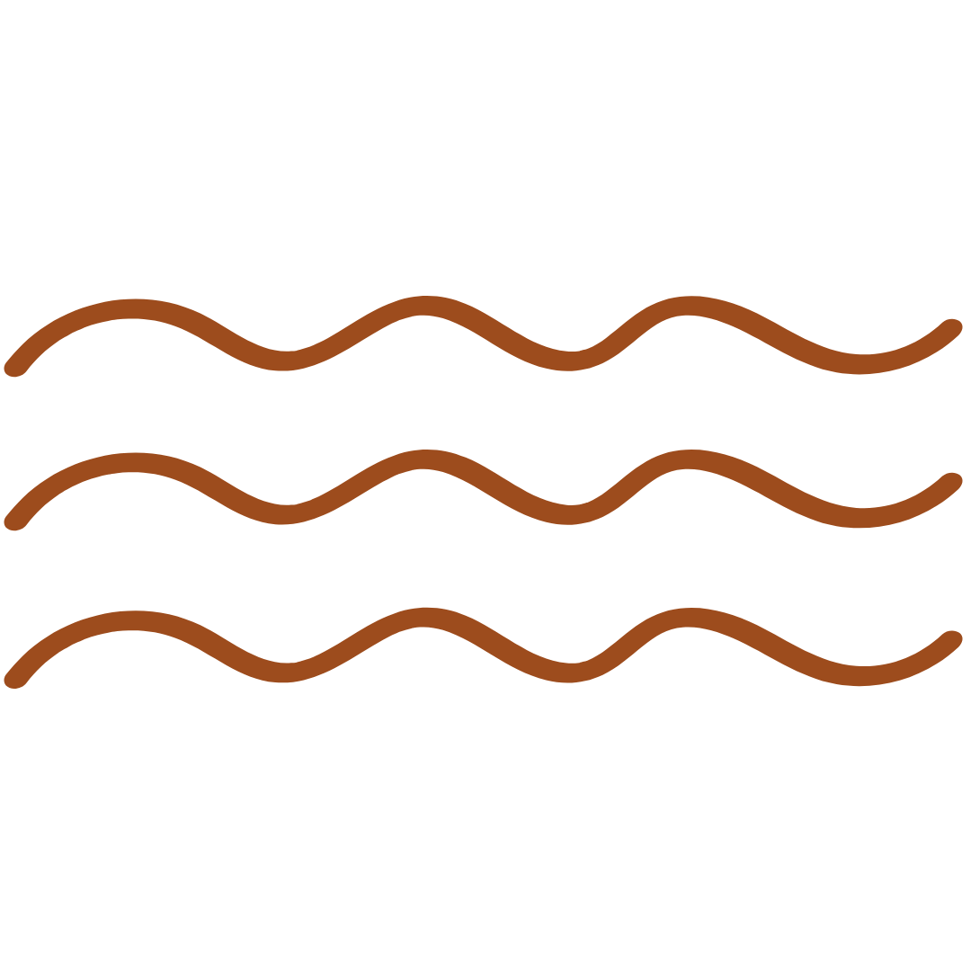 Three brown wavy lines on a black background.