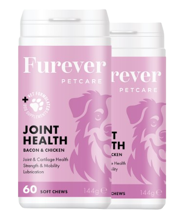 Two containers labeled 'Furever Petcare Joint Health' with a dog silhouette design.
