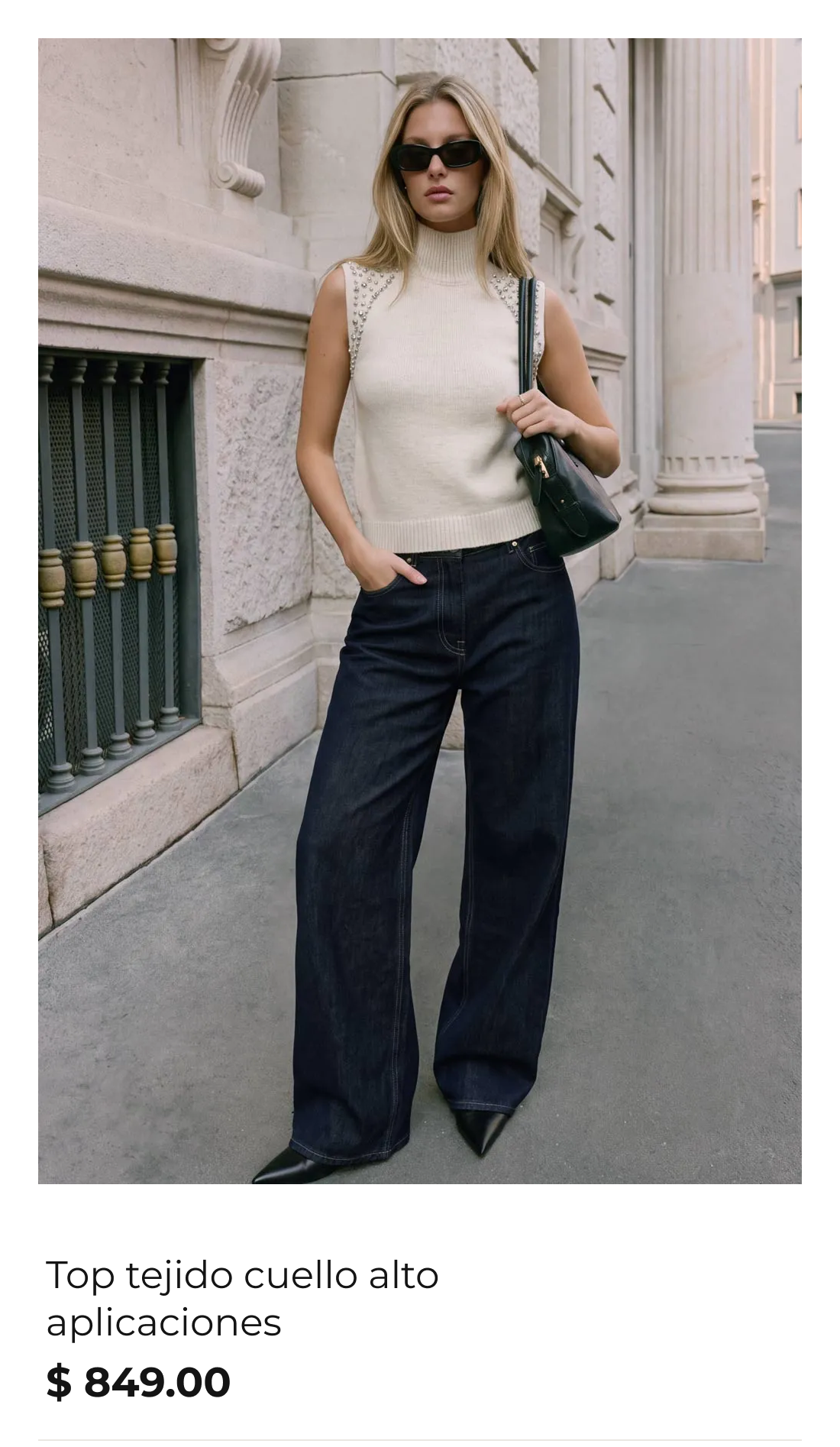 Top tejido cuello alto aplicaciones - HIGH STREET