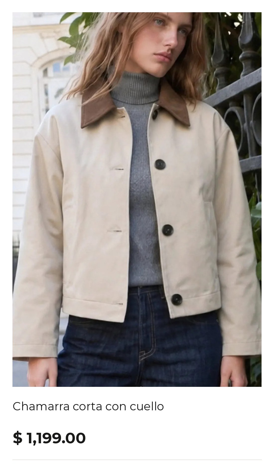 Chamarra corta con cuello - HIGH STREET
