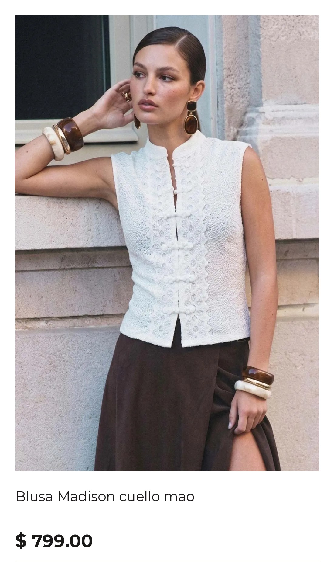 Blusa Madison cuello mao - HIGH STREET