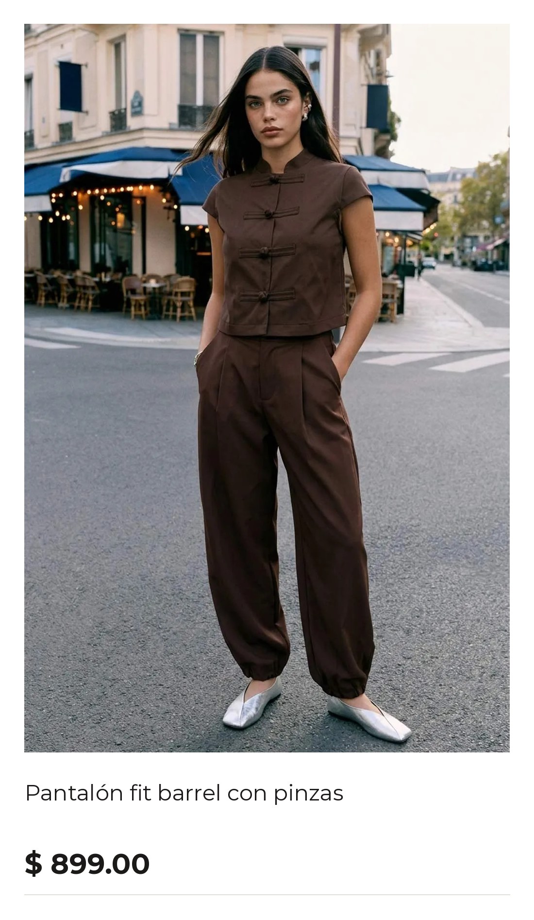 Pantalón fit barrel con pinzas - HIGH STREET