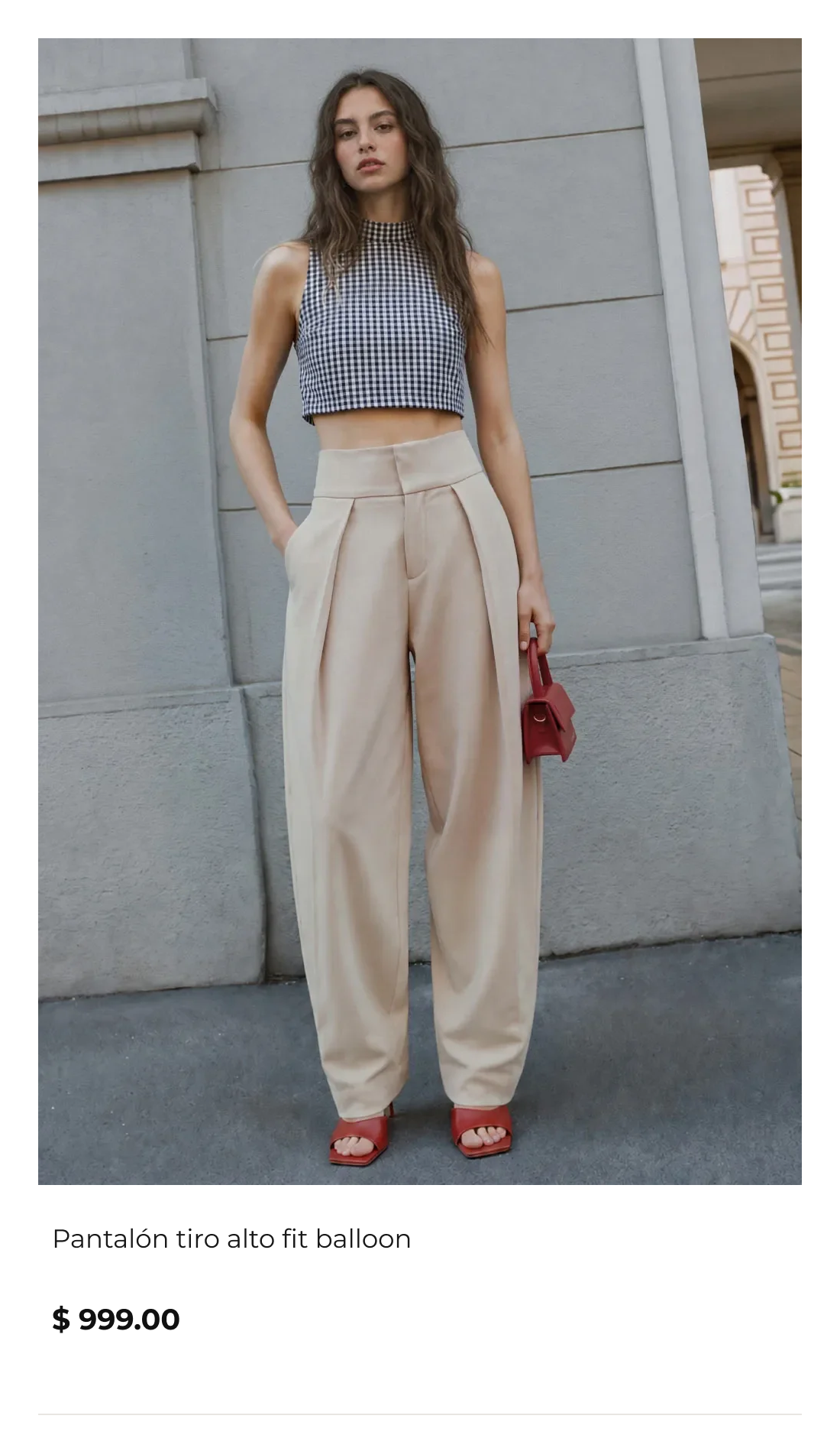 Pantalón tiro alto fit balloon - HIGH STREET