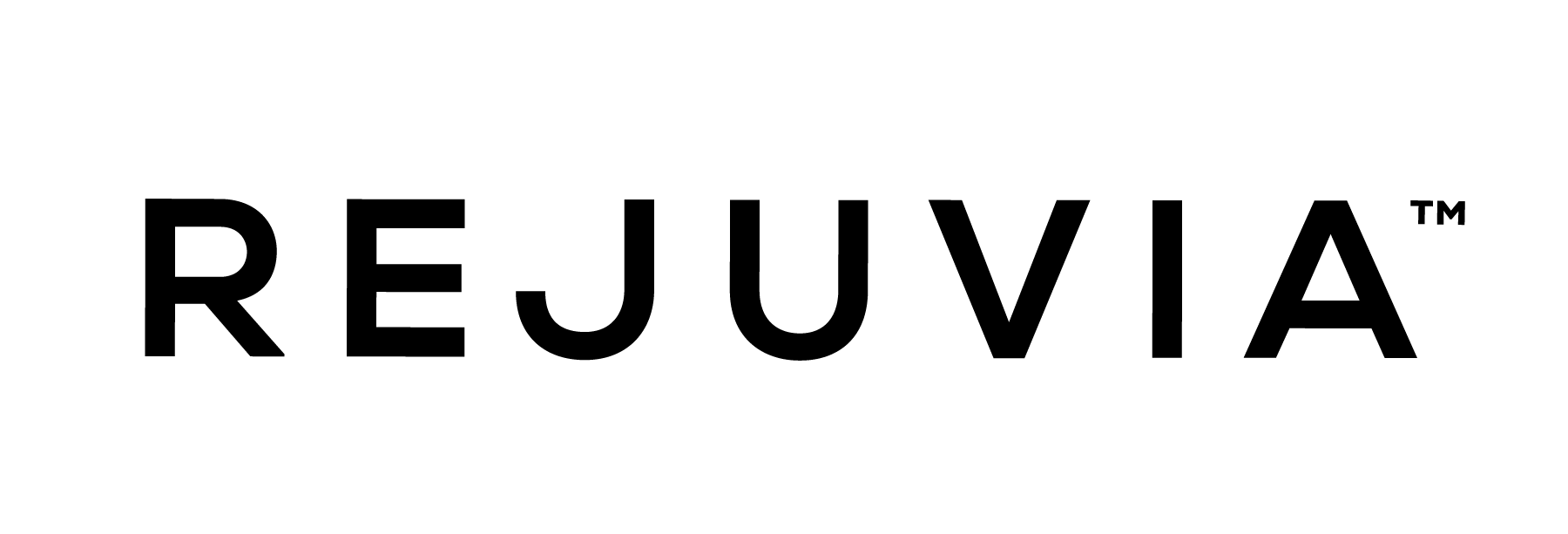 Black text logo reading 'REJUVIA' on a white background.