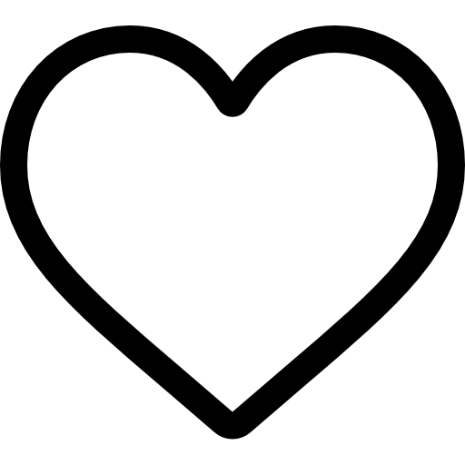 Outline of a simple black heart on a white background.