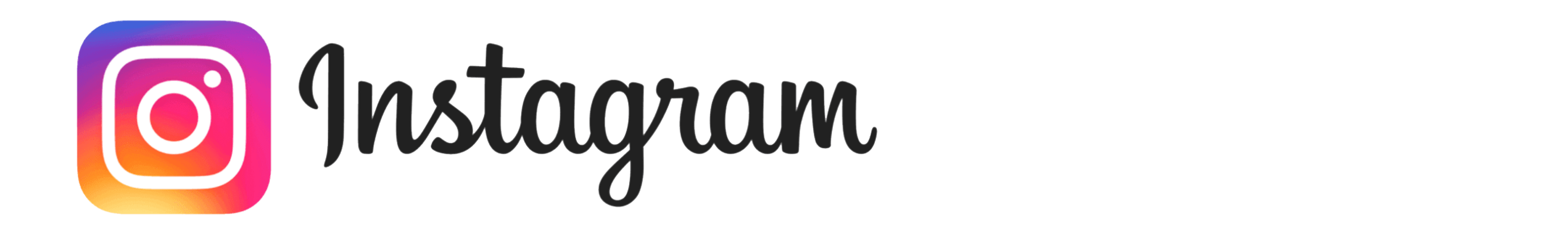 Instagram logo with colorful camera icon and black script text.