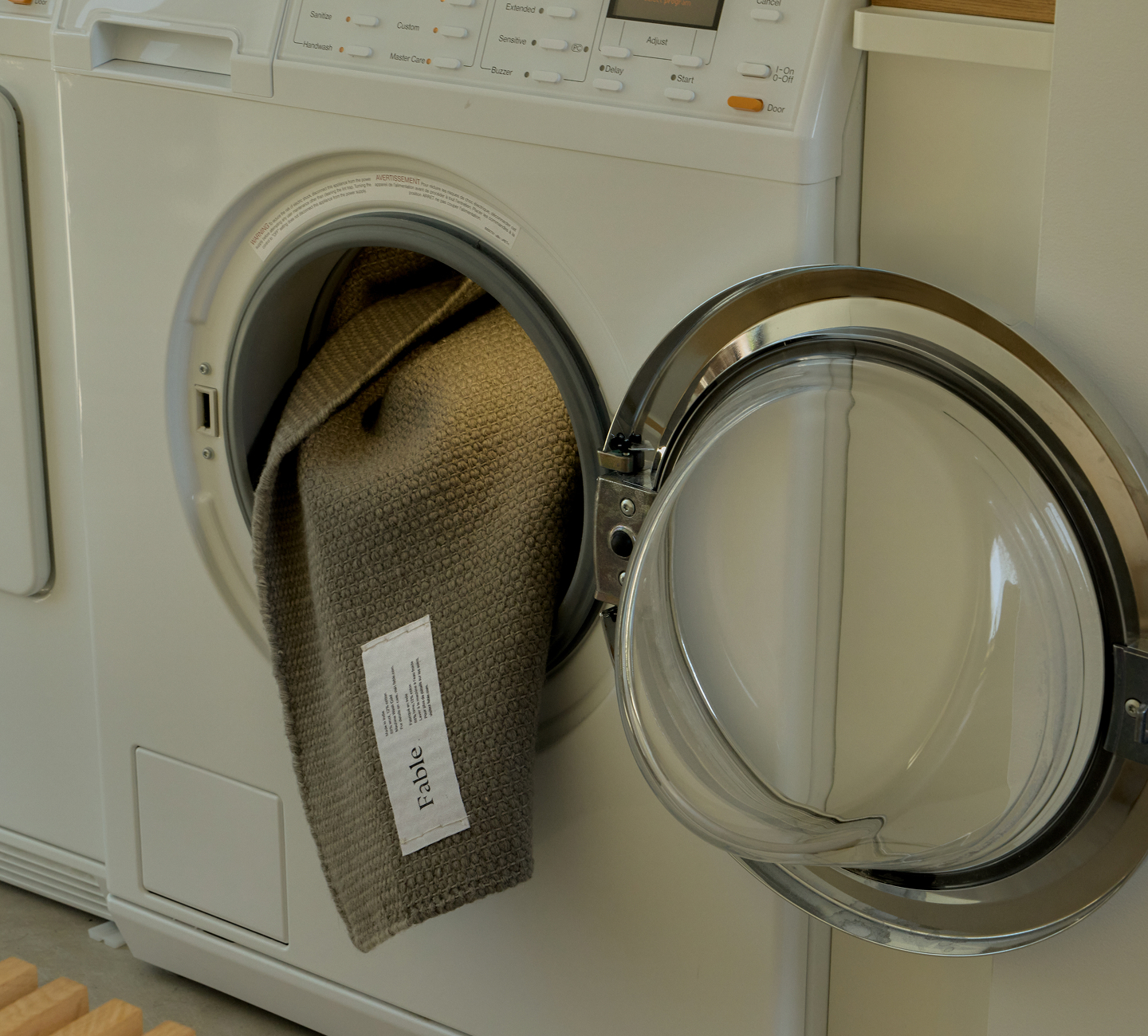 Fable rug in washing machine