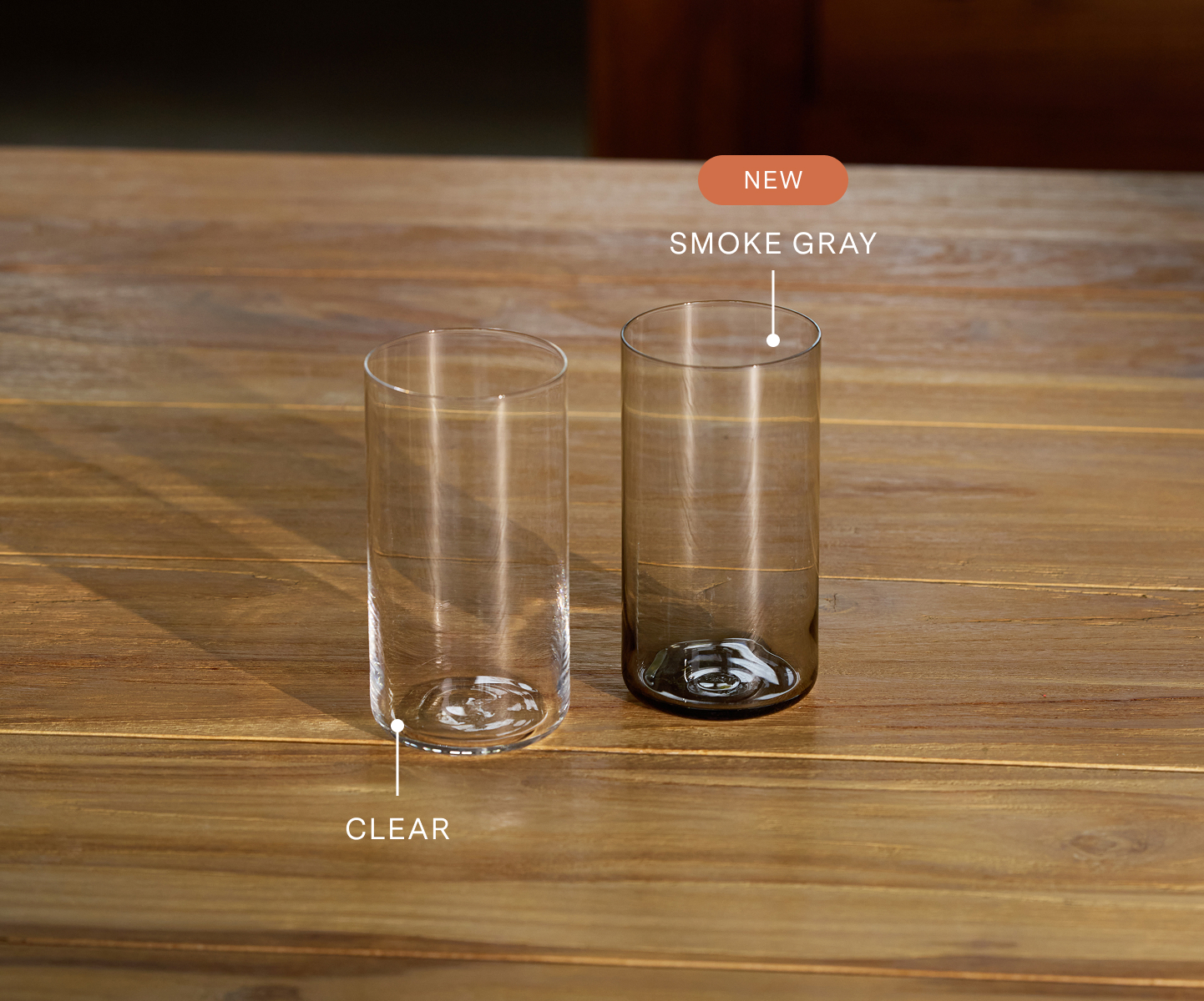Comparison of clear and smoke ray glasses