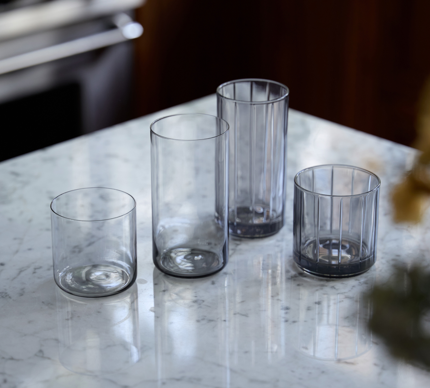 Smoke Gray glasses on the table