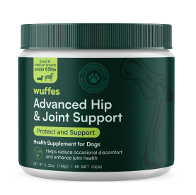 Container of Wuffes Advanced Hip & Joint Support for dogs.