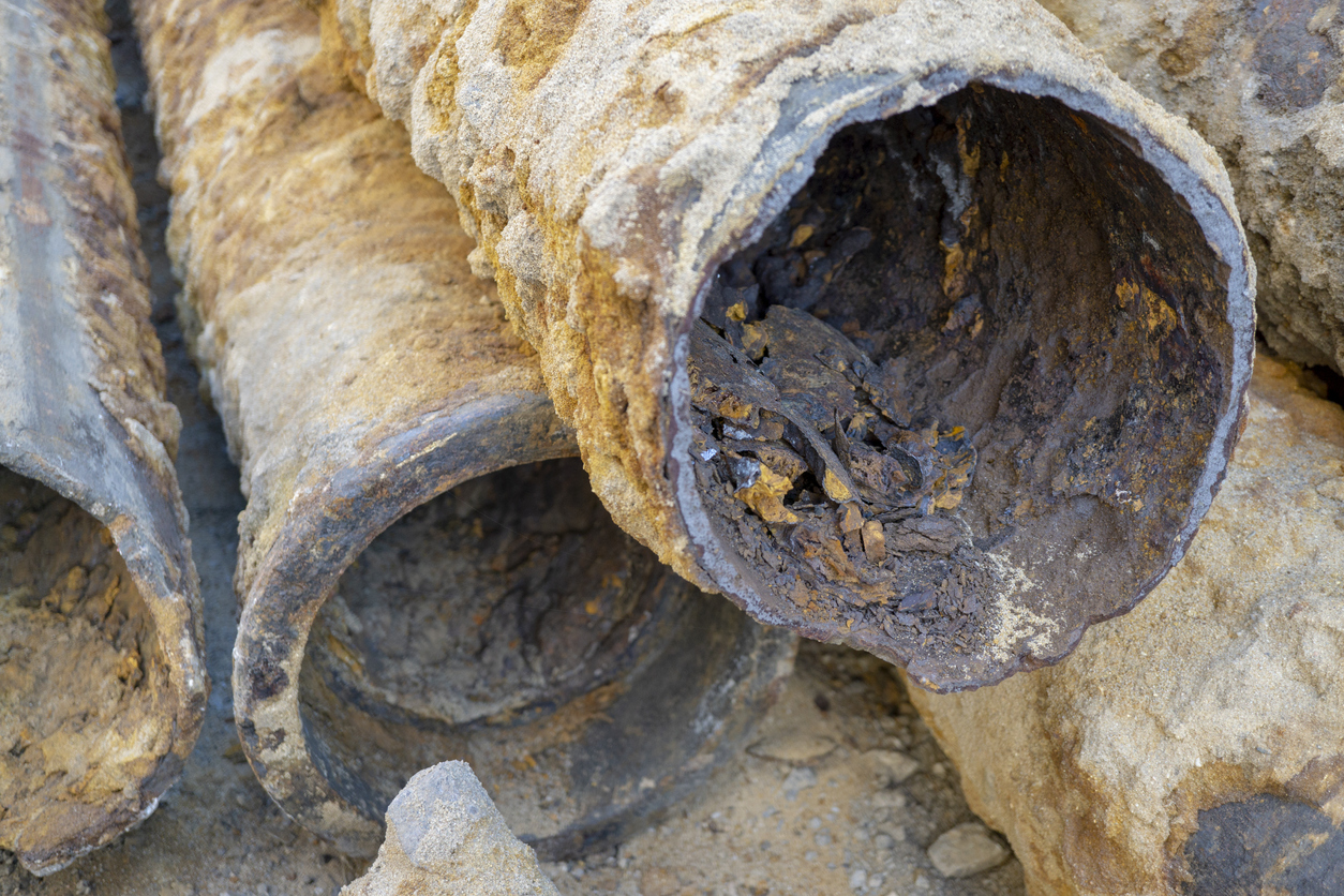 City water lines.  How lead and other contaminants find thier way in tap water.  