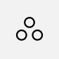An icon of three circles arranged in a triangular formation on a light gray background.