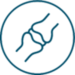 Icon of two hands holding each other inside a circle.