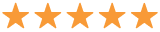 Five orange stars in a row on a white background.