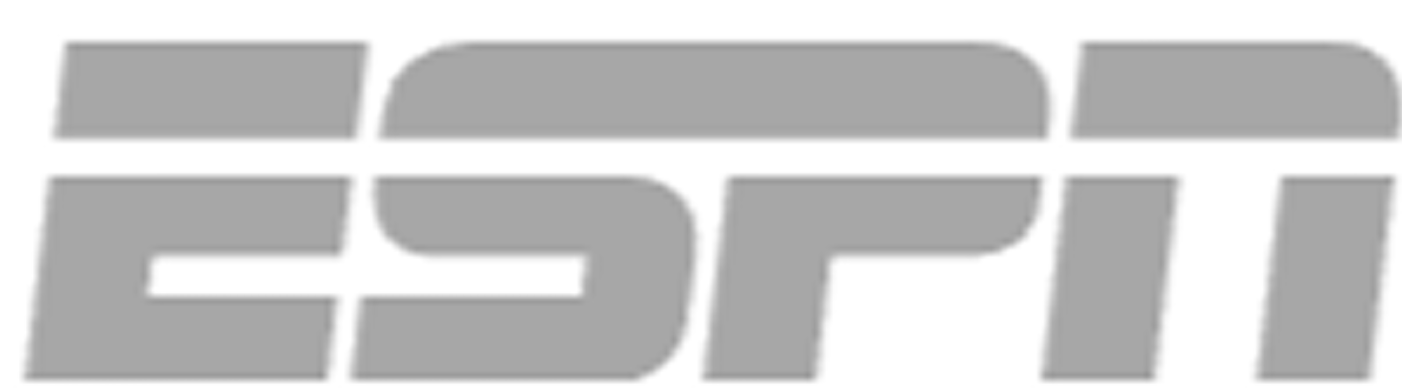 Gray ESPN logo on a white background.