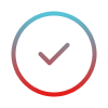 A gradient circle with a checkmark inside, symbolizing completion or success.