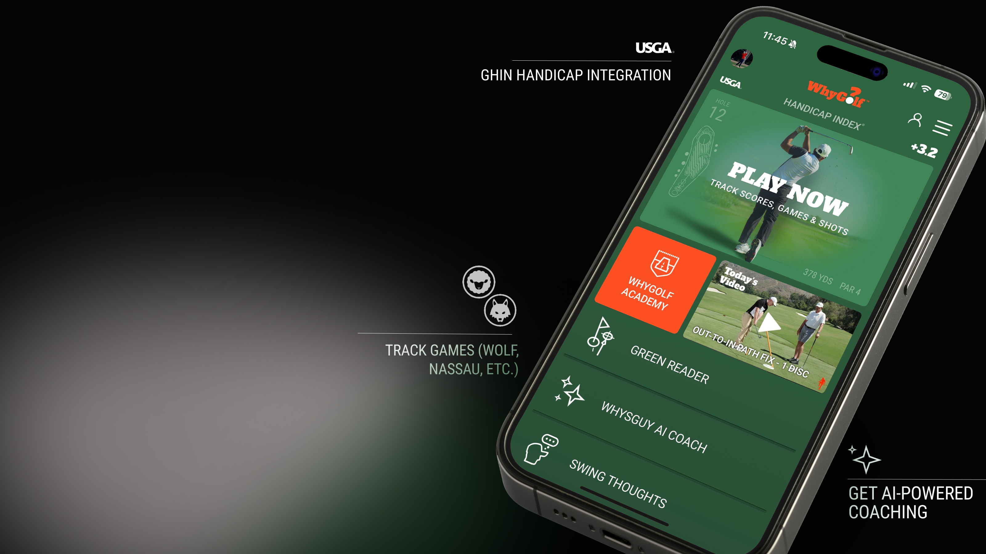 whygolf golf app, gps, and scorecard