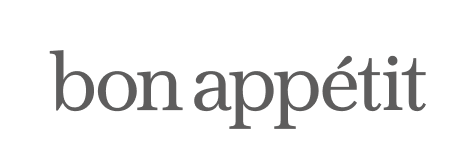 Text reading 'bon appétit' in lowercase, gray font.