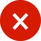 Red circle with a white 'X' in the center.