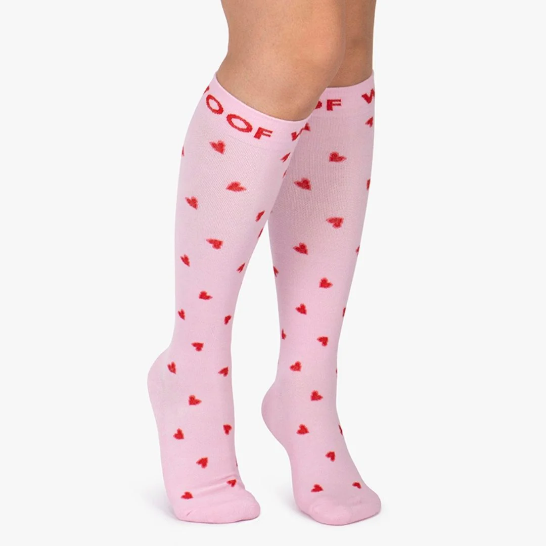 Tiny Hearts compression socks