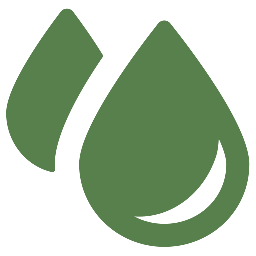 Green droplet icon on a white background.