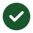 A green circle with a black checkmark inside.