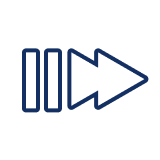 A dark blue line icon of two vertical bars followed by a right-pointing arrow, representing 'skip forward'.