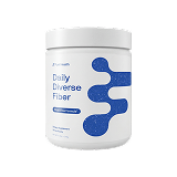 A white container of Pure Health Daily Diverse Fiber dietary supplement against a white background.