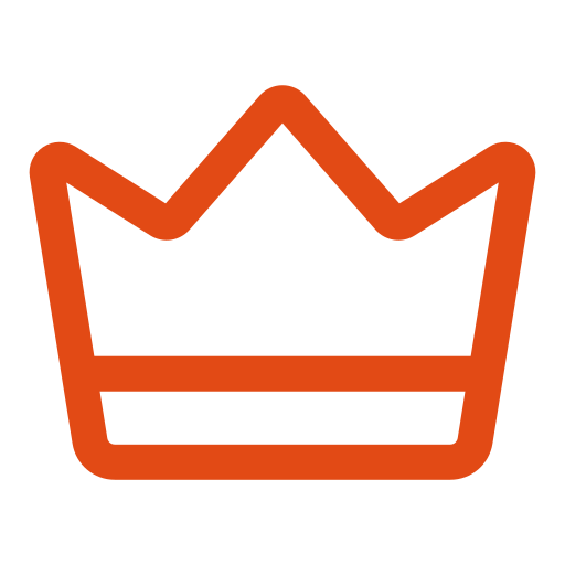 Simple orange crown icon on a white background.