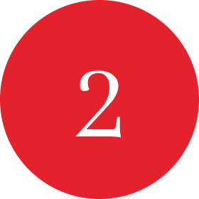 Red circle with the number two in the center.