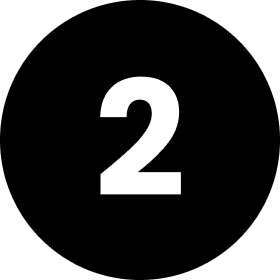 White number 2 on a black background.