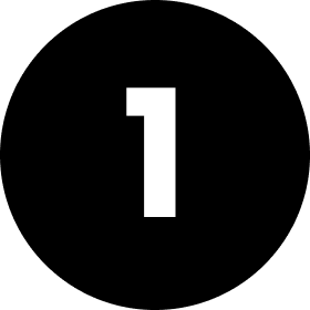 Black background with a white number one in the center.