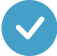 Solid blue circle with a white check mark inside.