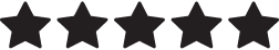 Five black star icons in a horizontal row.