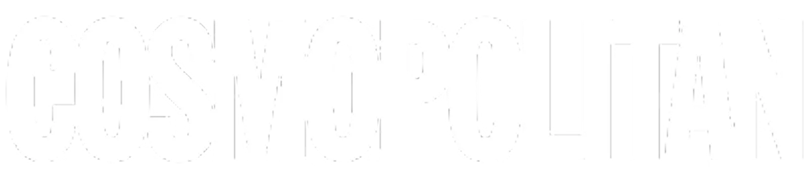 The Cosmopolitan logo in a white, outlined, stylized font.