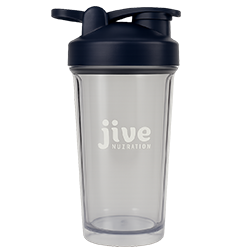 Clear shaker bottle with a black lid and 'jive NUTRITION' logo.