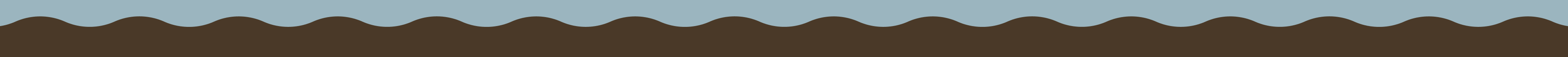 A graphic with a light blue top and a brown bottom, separated by a repeating wavy, serrated line.