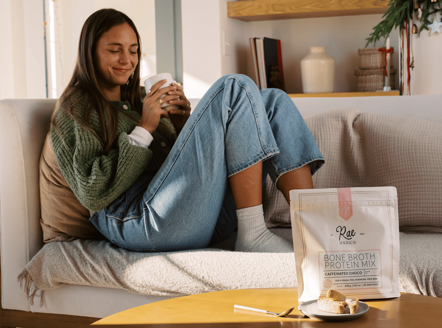 Smooth, gentle bone broth hot chocolate