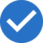 A white check mark inside a solid blue circle.