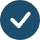 A white checkmark inside a blurry blue circle.