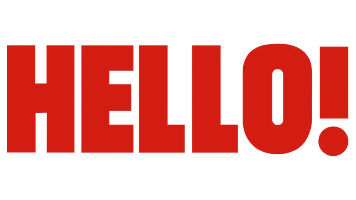 The word HELLO! in bold, red, sans-serif font on a white background.