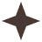Solid brown star shape on a white background.