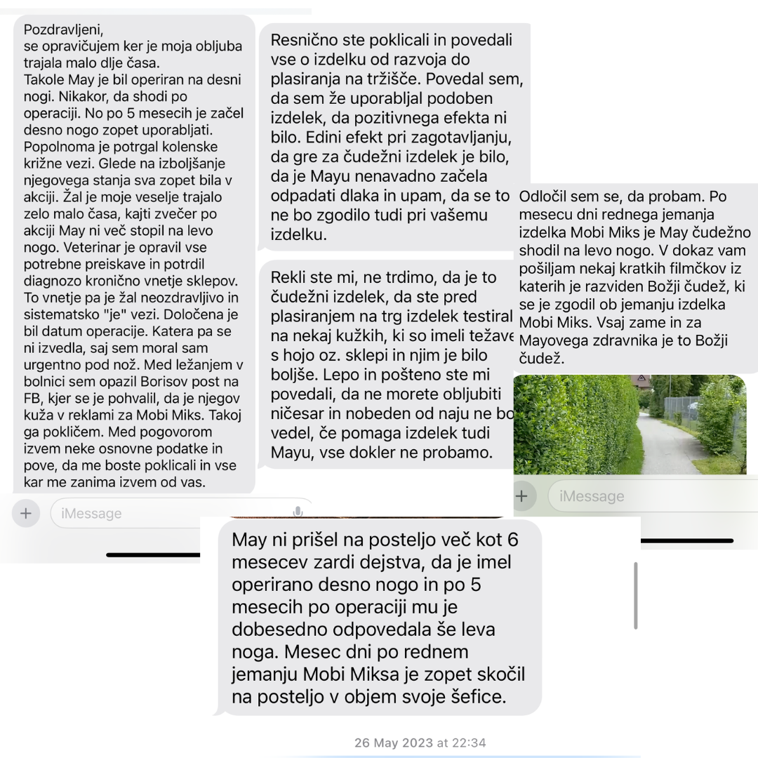 Screenshot of a text conversation in a foreign language with an image of a green hedge.