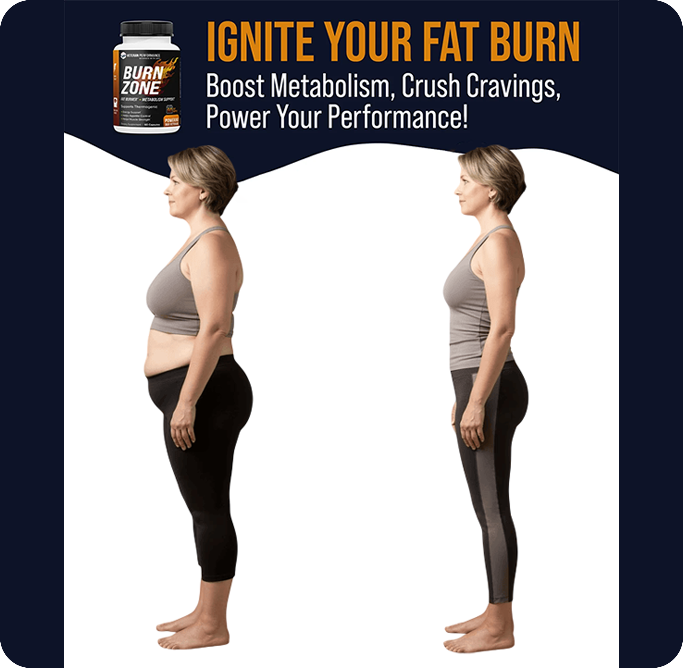 Side-by-side comparison of a person before and after weight loss.