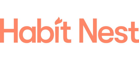 Logo with the text 'Habit Nest' in orange.