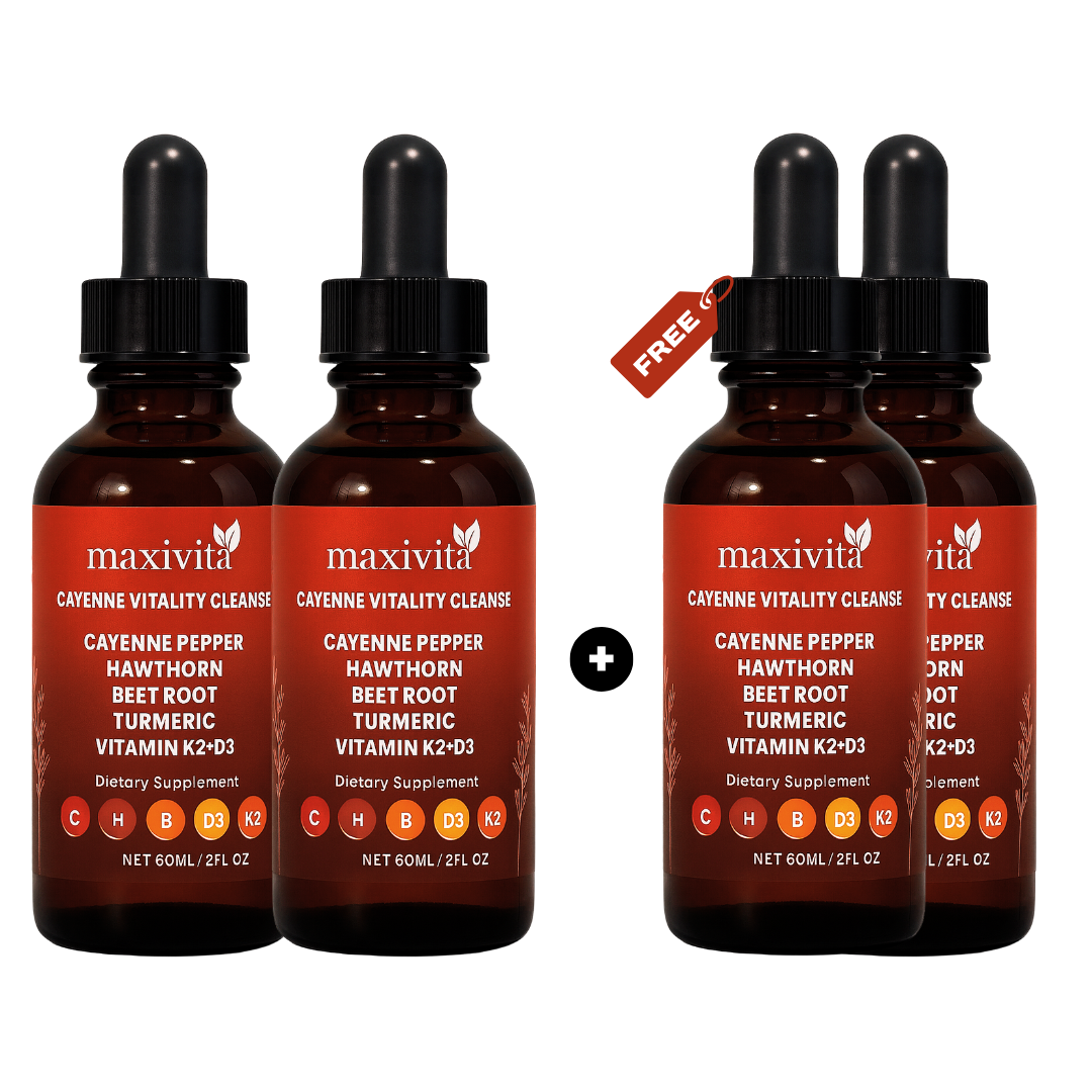 Three brown bottles of dietary supplements with dropper caps.